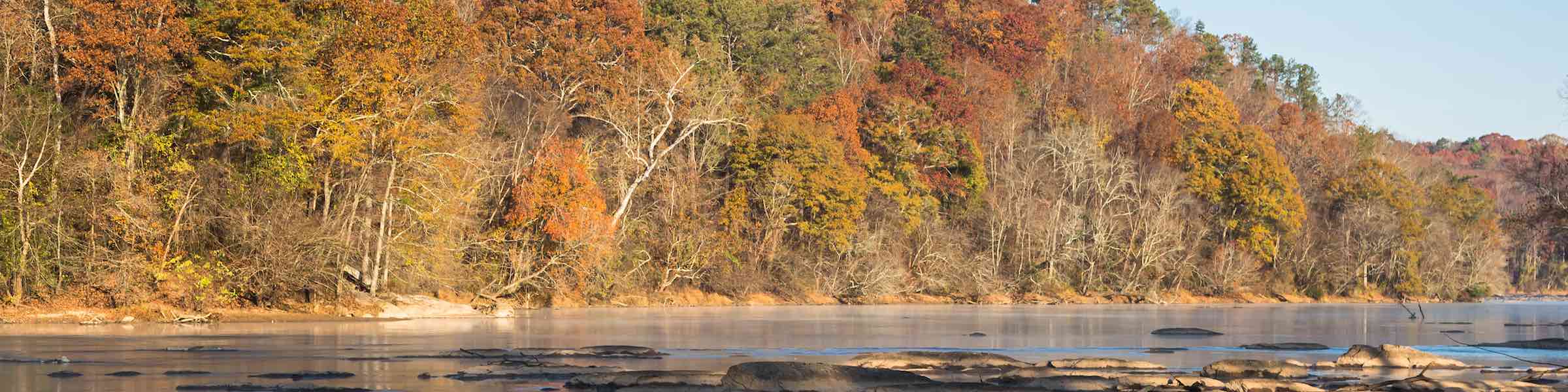 Autumnal view of the Chattahoochee River National Recreation Area.